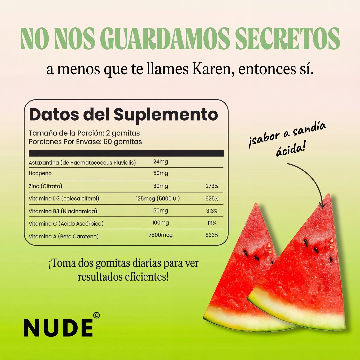 NUDE© - Gomitas bronceadoras Sin Azúcar - NUDE