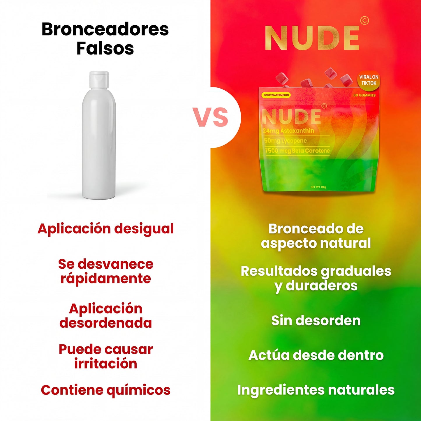 NUDE© - Gomitas bronceadoras Sin Azúcar