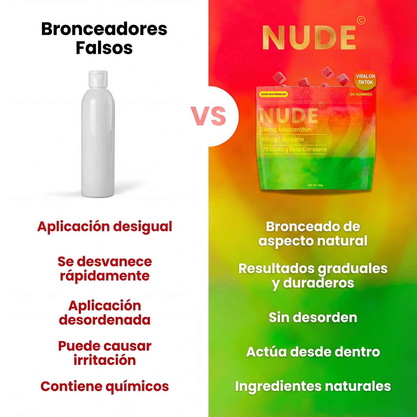 NUDE© - Gomitas bronceadoras Sin Azúcar - NUDE