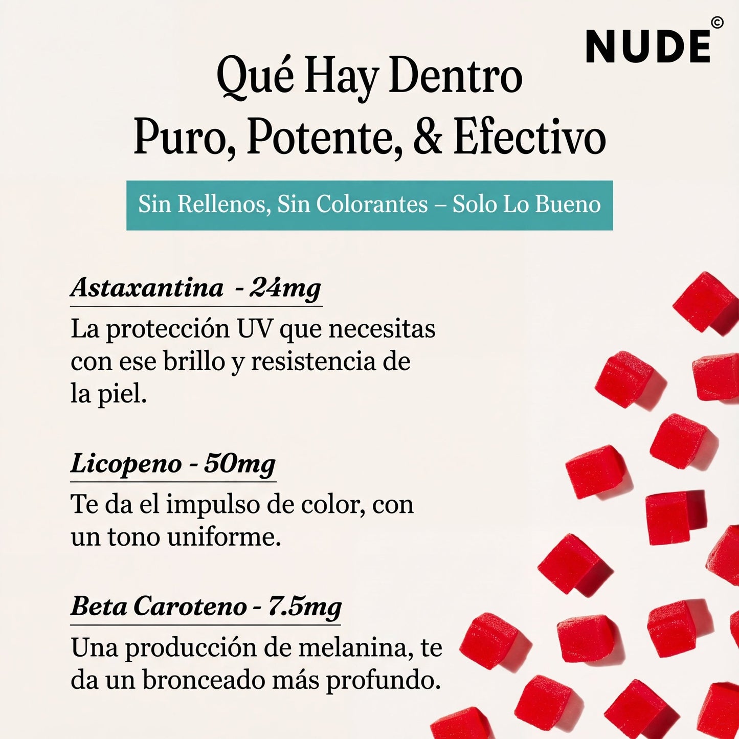 NUDE© - Gomitas bronceadoras Sin Azúcar - NUDE